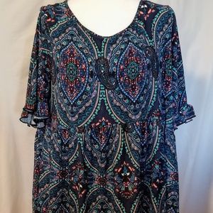 Plus Top With Ruffle Sleeve Detail Never Worn 1X